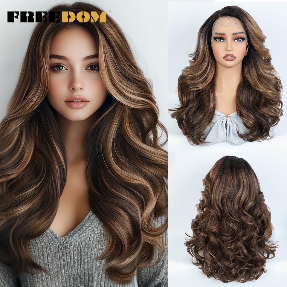 FREEDOM Synthetic Lace Front Wigs For Black Women Body Wave Lace Wig 22 inches Ombre Chocolate Brown Blonde Wigs Cosplay Wig (as the picture,22inches&slide part)
FREEDOM Synthetic Lace Front Wigs For Black Women Body Wave Lace Wig 22 inches Ombre Chocolate Brown Blonde Wigs Cosplay Wig (as the picture,22inches&slide part)