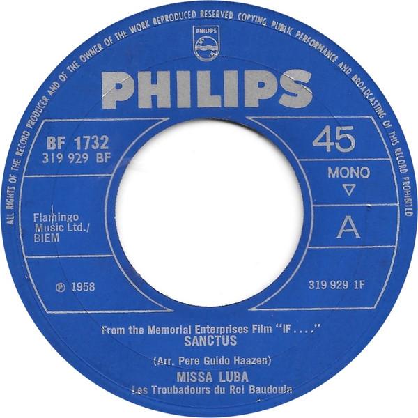7inch Record LES TROUBADOURS DU ROI BAUDOUIN Missa Luba BF1732 PHILIPS 1968 UK CountryFolk Used
7inch Record LES TROUBADOURS DU ROI BAUDOUIN Missa Luba BF1732 PHILIPS 1968 UK CountryFolk Used