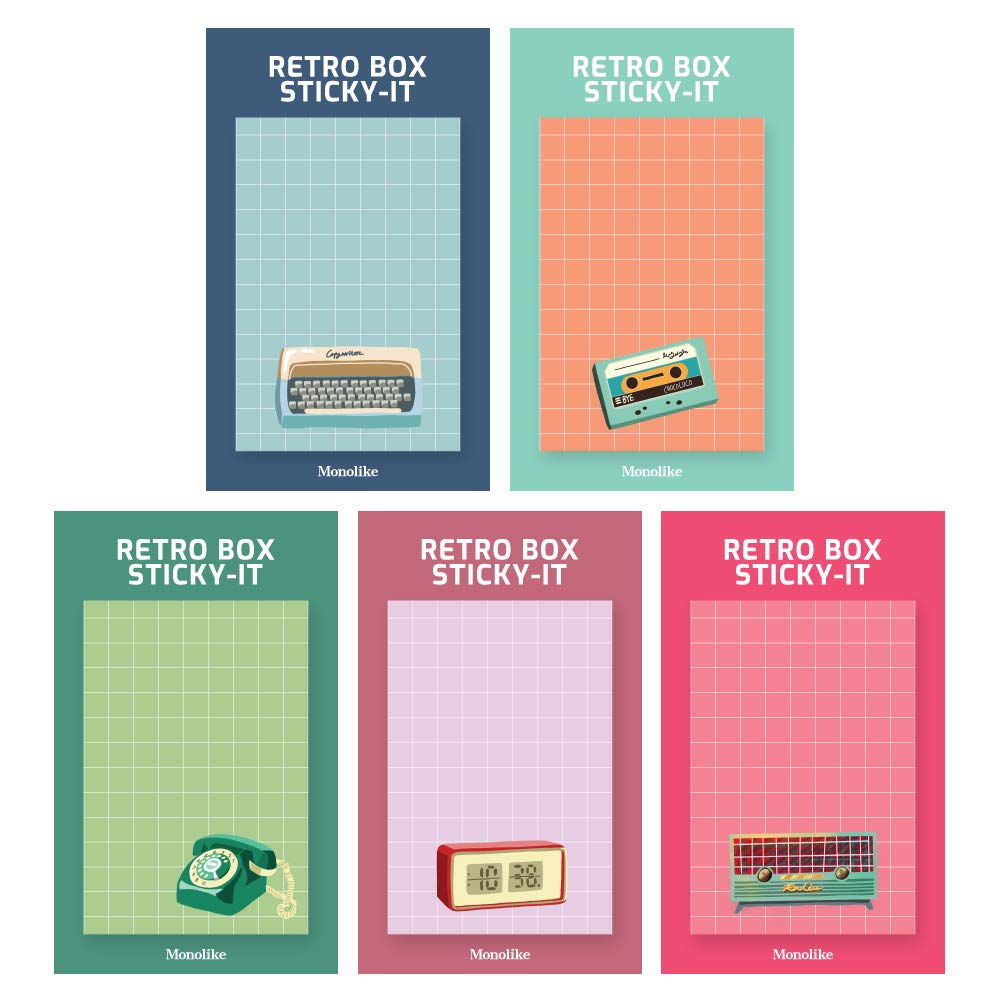 Monolike Retro Box 5 Sets of Adhesive Memo 50 Set of 5 Different Designs Sticky-it - Paper, Sheets,
Monolike Retro Box 5 Sets of Adhesive Memo 50 Set of 5 Different Designs Sticky-it - Paper, Sheets,