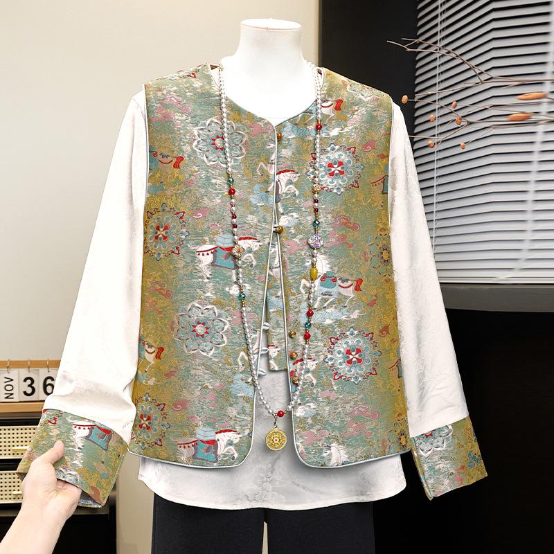 Chinese Style Song Brocade Two-Piece Vest Set - Elegant Spring Fashion for Young Mothers 4XL (115-130 kg) срібло сірий колір
Chinese Style Song Brocade Two-Piece Vest Set - Elegant Spring Fashion for Young Mothers 4XL (115-130 kg) срібло сірий колір