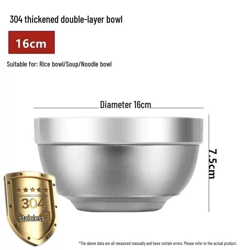 304 Stainless Steel Double-Layer Heat-Insulating Bowl
304 Stainless Steel Double-Layer Heat-Insulating Bowl