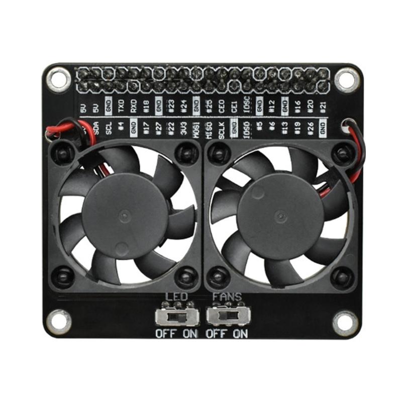 Active Double Cooling Fan Heat Sink For Raspberry 5 Enhances Airflows Design With Customizable Backlits LED Lighting 1
Active Double Cooling Fan Heat Sink For Raspberry 5 Enhances Airflows Design With Customizable Backlits LED Lighting 1