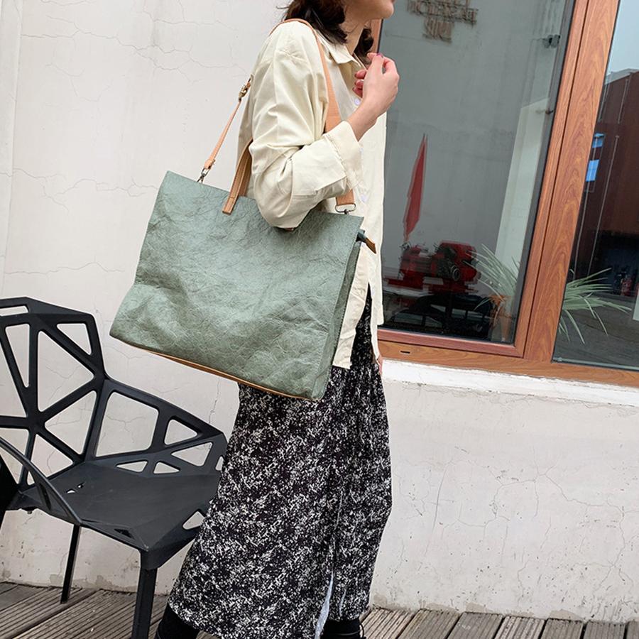 Women Kraft Paper Retro Single Shoulder Bags Solid Color Casual Totes Large Capacity Handbags Travel Recyclable Eco Shopping Bag 37x12x30cm
Women Kraft Paper Retro Single Shoulder Bags Solid Color Casual Totes Large Capacity Handbags Travel Recyclable Eco Shopping Bag 37x12x30cm