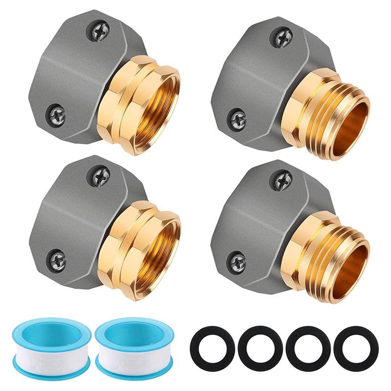 Male And Female Hose End Set(2), Garden Hose Repair Kit- Works 3/4 Inch And 5/8 Inch Pipes
Male And Female Hose End Set(2), Garden Hose Repair Kit- Works 3/4 Inch And 5/8 Inch Pipes