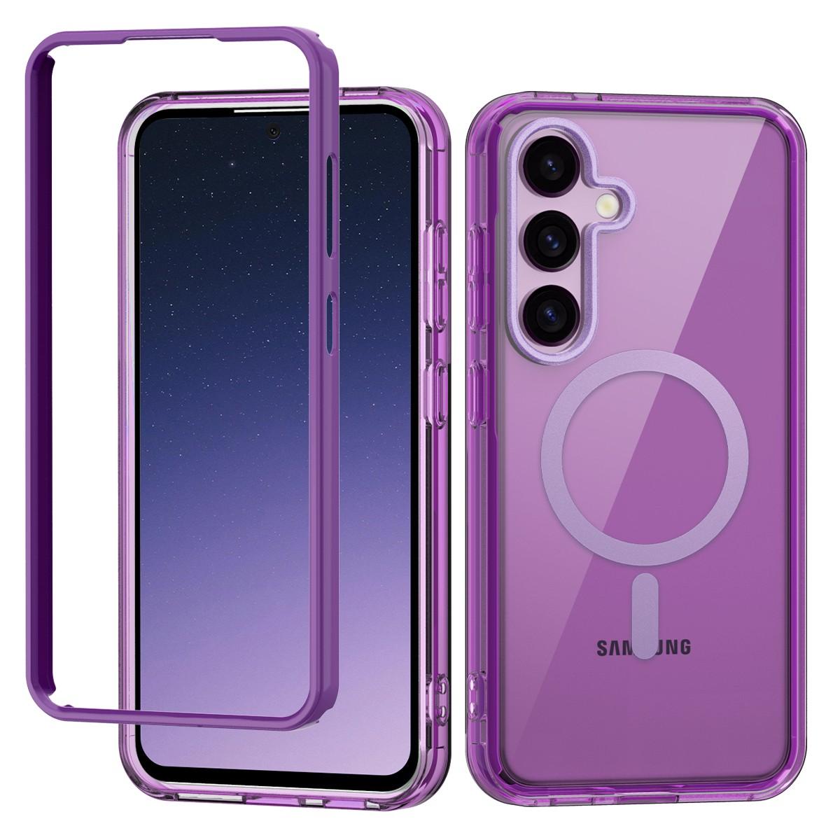 For Samsung Galaxy S25+ Case Compatible with MagSafe PC+TPU Clear Phone Cover with PET Screen Film Dark Purple
For Samsung Galaxy S25+ Case Compatible with MagSafe PC+TPU Clear Phone Cover with PET Screen Film Dark Purple