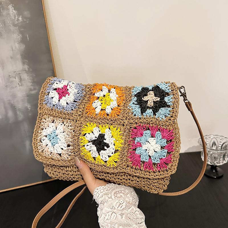 2026 New Floral Crochet Shoulder Bag, Handmade Woven Crossbody Purse, Boho Beach Tote with Colorful Granny Square Lightweight Casual Handbag for хакі
2026 New Floral Crochet Shoulder Bag, Handmade Woven Crossbody Purse, Boho Beach Tote with Colorful Granny Square Lightweight Casual Handbag for хакі