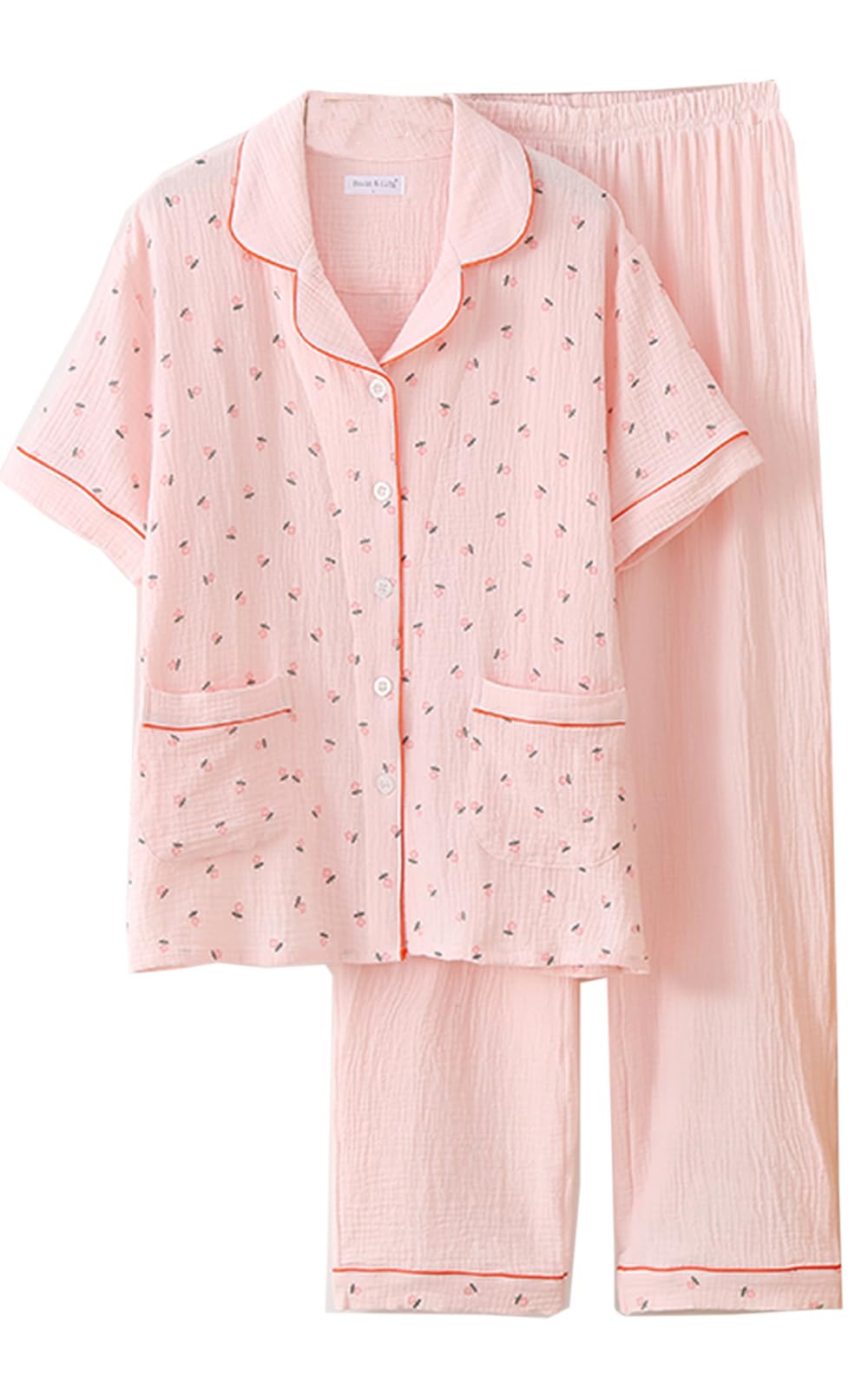 Однотонный, мягкий, удобный топ с длинным рукавом и милая домашняя одежда с коротким рукавом, цветочный женский пижамный комплект, 100% хлопок, двухслойная марля, на ощупь,
Однотонный, мягкий, удобный топ с длинным рукавом и милая домашняя одежда с коротким рукавом, цветочный женский пижамный комплект, 100% хлопок, двухслойная марля, на ощупь,