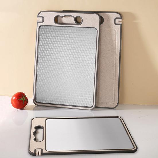Yousheng Double-Sided Cutting Board with Handle Stainless Steel Chopping Board for Meat Veggies Kitchen Gadgets B
Yousheng Double-Sided Cutting Board with Handle Stainless Steel Chopping Board for Meat Veggies Kitchen Gadgets B