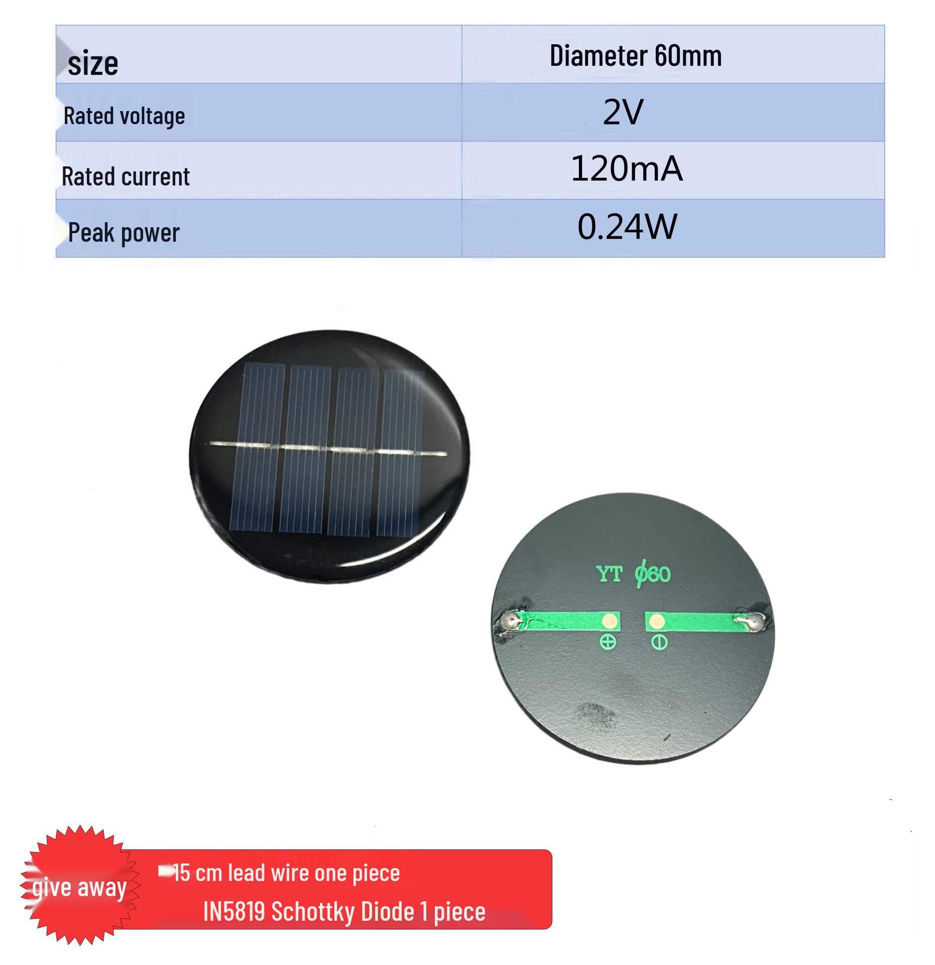Round Mini Polycrystalline Solar Panel 5V Power Generation Board
Round Mini Polycrystalline Solar Panel 5V Power Generation Board