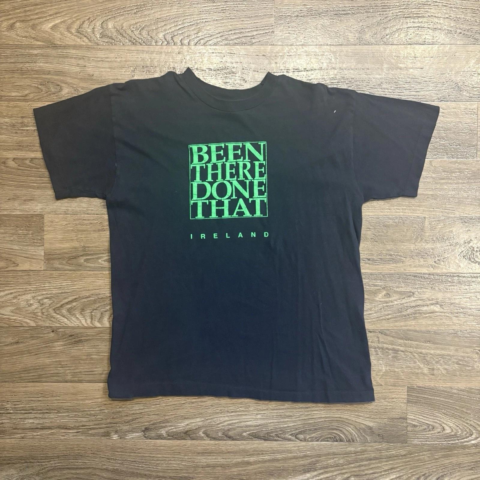 Vintage 90s Ireland Been There Done That Funny Black Graphic T Shirt Large 2XL
Vintage 90s Ireland Been There Done That Funny Black Graphic T Shirt Large 2XL
