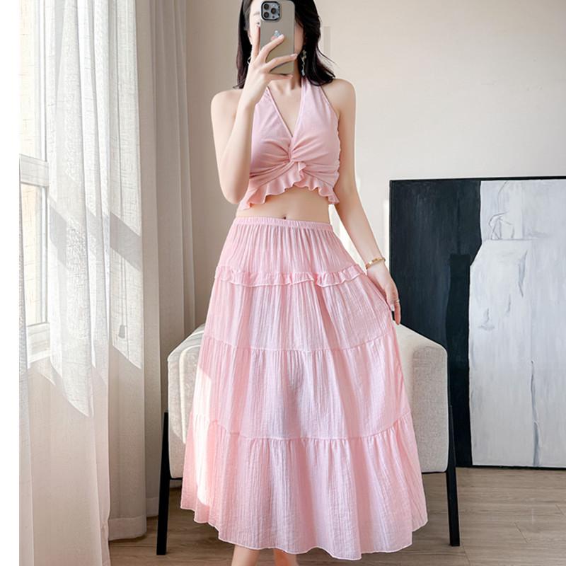 V-Neck High-Waist Swimsuit & Long Skirt Cover-up: Sexy Sanya Vacation Set S fits 80-95 jin розовый
V-Neck High-Waist Swimsuit & Long Skirt Cover-up: Sexy Sanya Vacation Set S fits 80-95 jin розовый
