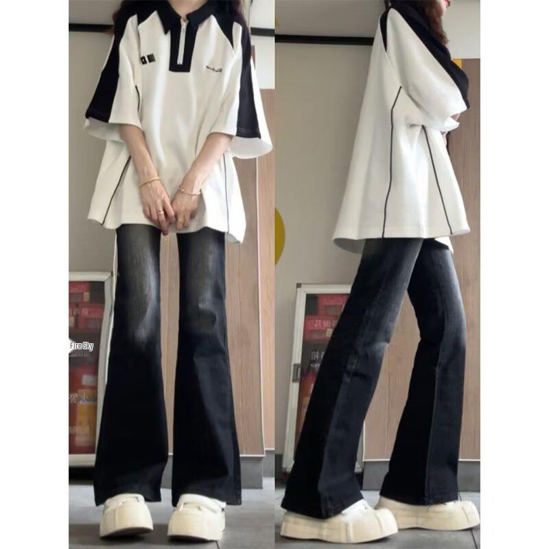 Американские женские джинсы микро-клеш больших размеров: Стройнящая посадка с высокой талией, эластичная, для осени/зимы 2024 M черный серый
Американские женские джинсы микро-клеш больших размеров: Стройнящая посадка с высокой талией, эластичная, для осени/зимы 2024 M черный серый