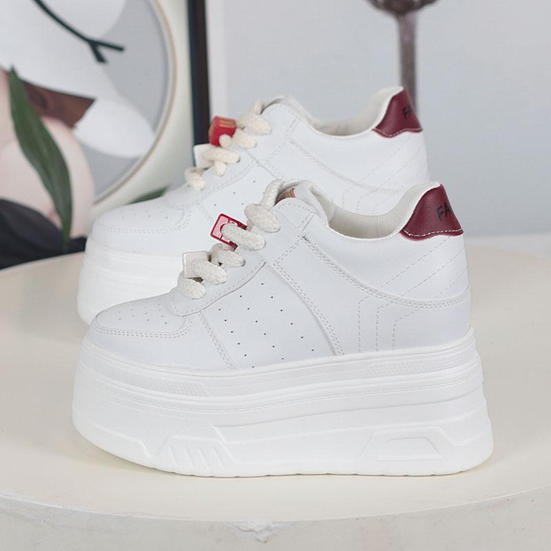 Мода 12 см Невидимая Внутренняя Увеличенная Маленькая Белая Обувь Женская Новая Маленькая Толстая Платформа Обувь на Платформе Спортивный Досуг Роскошная Обувь 34