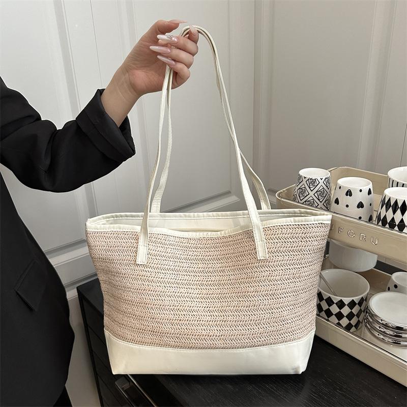 Straw bag new personalized woven bag simple beach texture contrasting color shoulder handbag women s bag зелений
Straw bag new personalized woven bag simple beach texture contrasting color shoulder handbag women s bag зелений