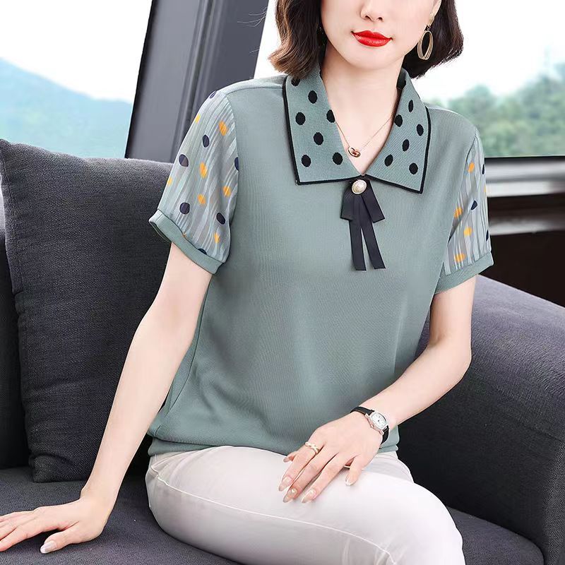Summer New Fashion Turn-down Collar Shirt Casual Polka Dot Printed Patchwork Chic Bow Women s Clothing Loose Short Sleeve Blouse XL зелений
Summer New Fashion Turn-down Collar Shirt Casual Polka Dot Printed Patchwork Chic Bow Women s Clothing Loose Short Sleeve Blouse XL зелений