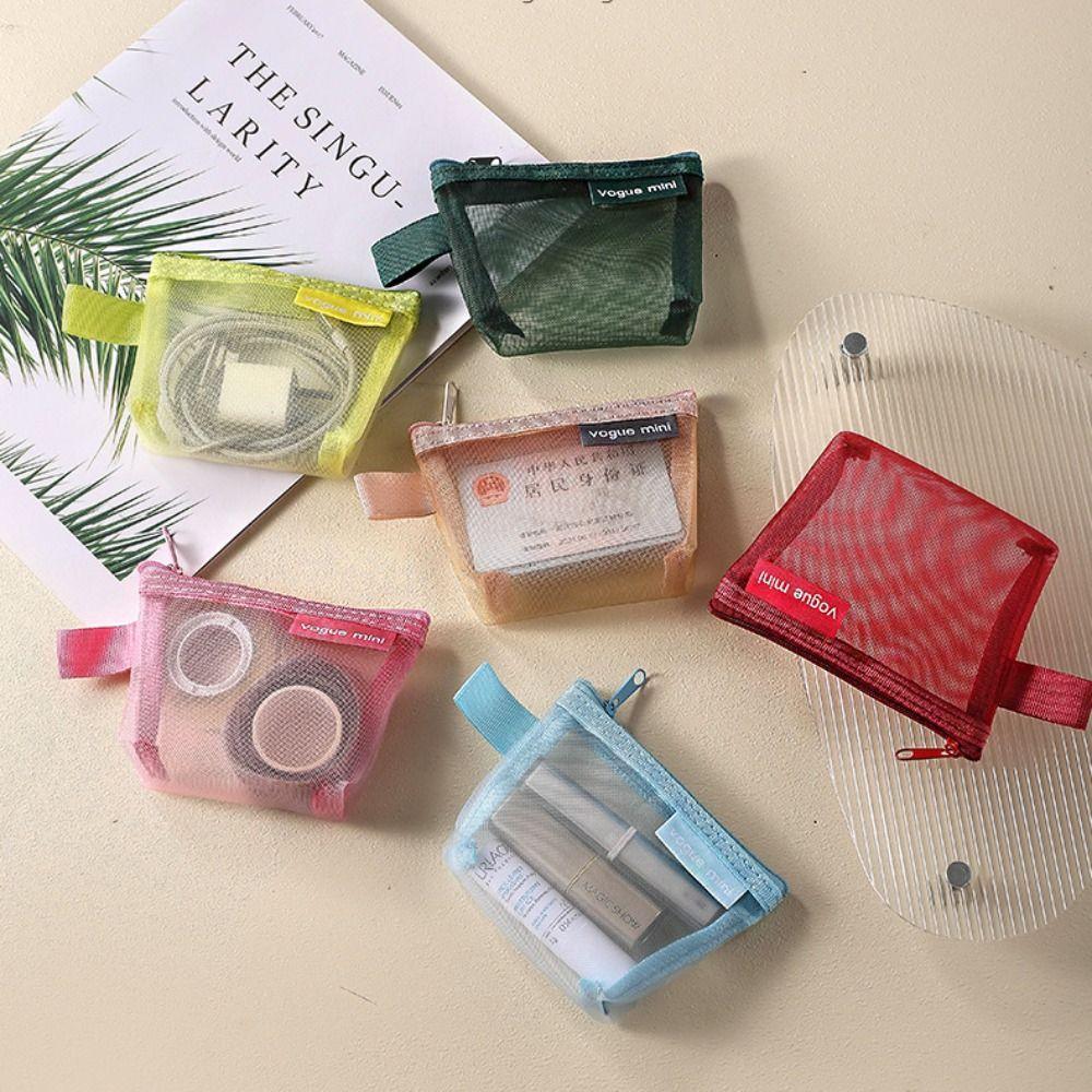 Makeup Bag Transparent Mesh Storage Bag Lipstick Bag Cosmetic Bag Casual Mini Coin Purse Outdoor рожевий
Makeup Bag Transparent Mesh Storage Bag Lipstick Bag Cosmetic Bag Casual Mini Coin Purse Outdoor рожевий