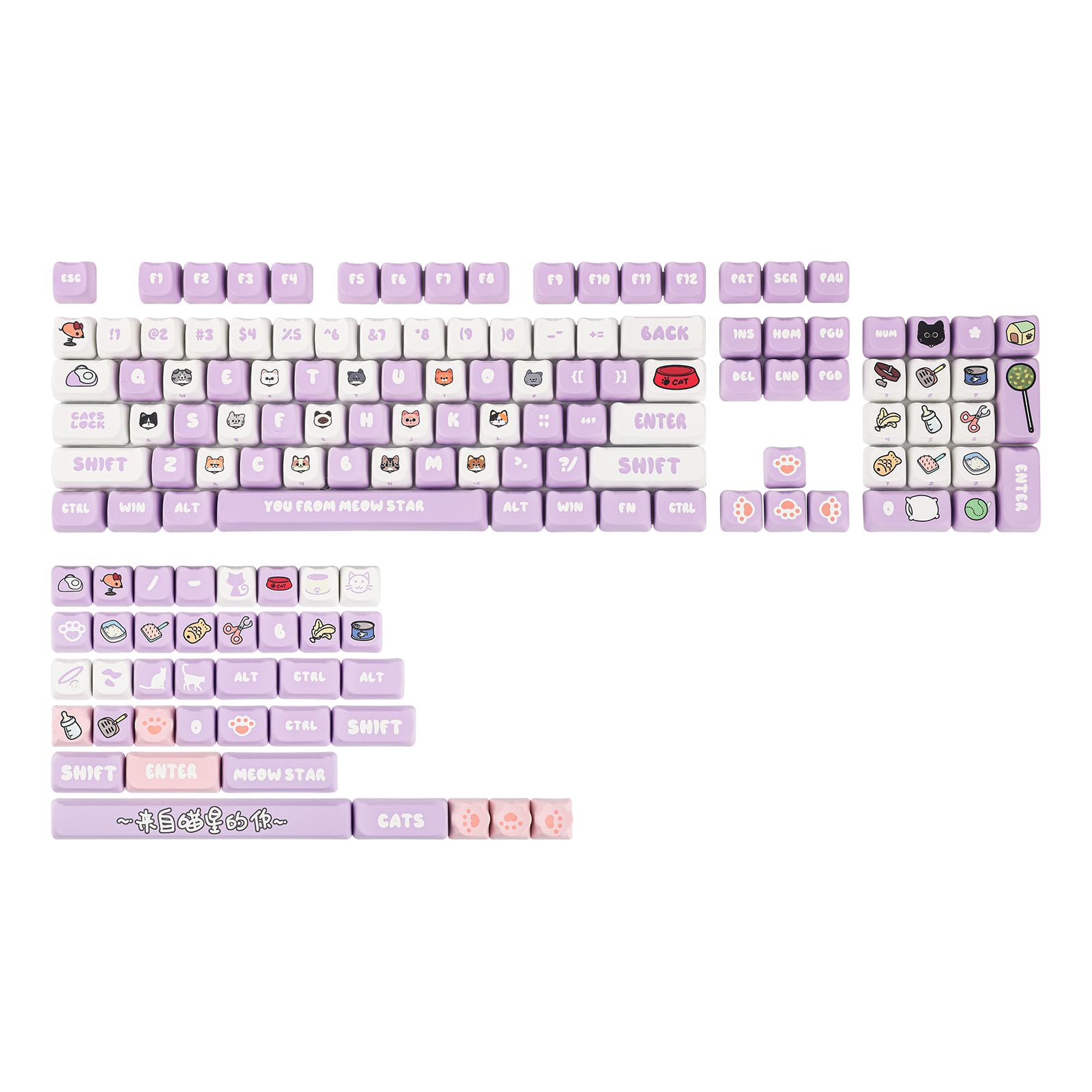 EPOMAKER PurrCap 142 клавіші PBT Keycap Set Custom Caps for Mechanical Gaming Keyboard Dye Sublimation Cute Keycaps Compatible with Cherry Gateron
EPOMAKER PurrCap 142 клавіші PBT Keycap Set Custom Caps for Mechanical Gaming Keyboard Dye Sublimation Cute Keycaps Compatible with Cherry Gateron