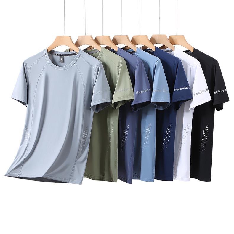 Мужская летняя футболка из ледяного шелка, быстросохнущая: Легкий, Эластичный, Большого размера, Повседневный топ с круглым вырезом и короткими рукавами 5XL
Мужская летняя футболка из ледяного шелка, быстросохнущая: Легкий, Эластичный, Большого размера, Повседневный топ с круглым вырезом и короткими рукавами 5XL