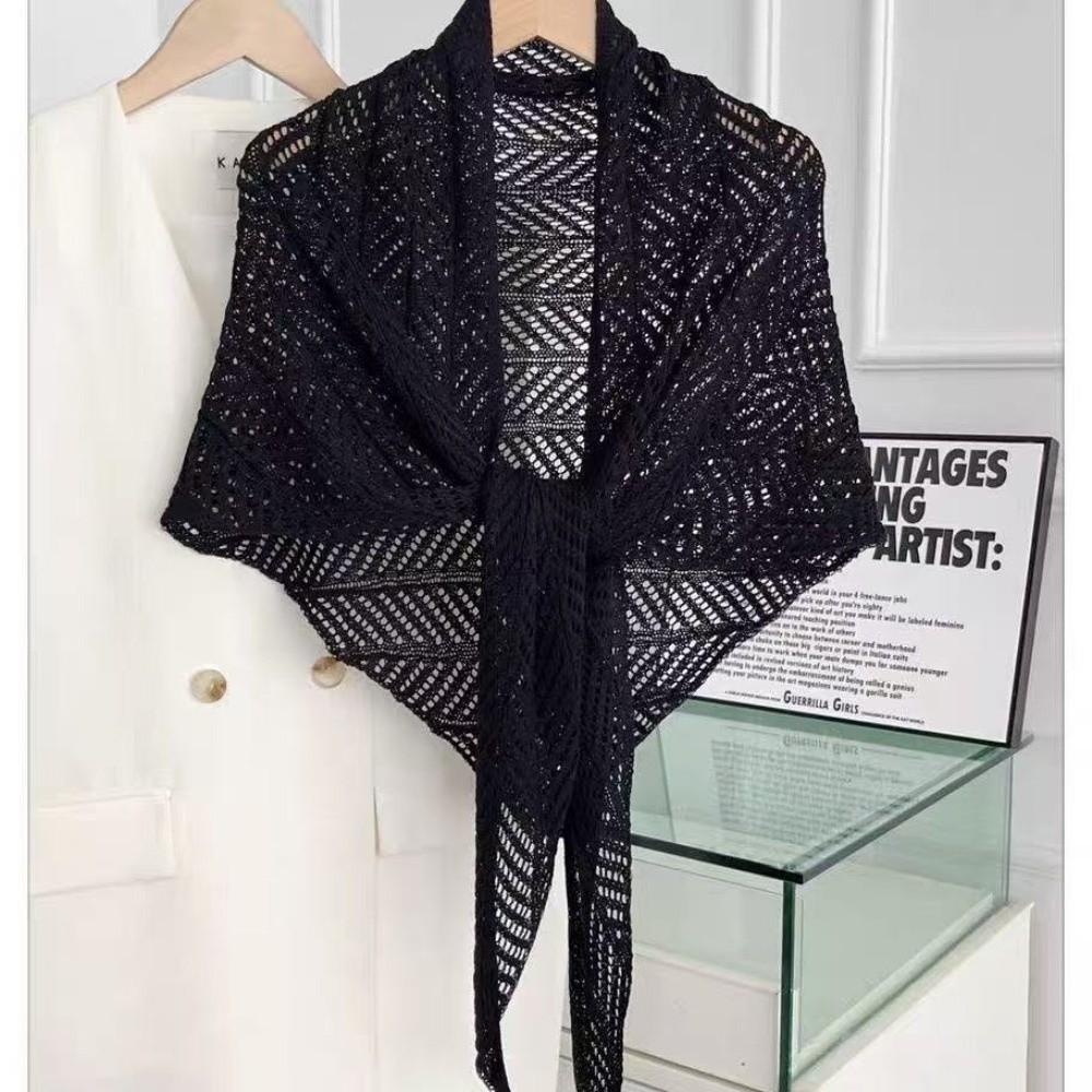 Solid Color Knitted Triangle Scarf Hollow Out Cardigan Cape Casual Vacation Shawl чёрный
Solid Color Knitted Triangle Scarf Hollow Out Cardigan Cape Casual Vacation Shawl чёрный