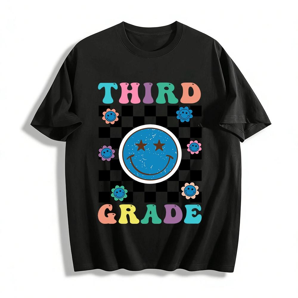 Retro Checkerboard Smile Face Third Grade Kids T-shirt Pure cotton T-shirt XXS
Retro Checkerboard Smile Face Third Grade Kids T-shirt Pure cotton T-shirt XXS