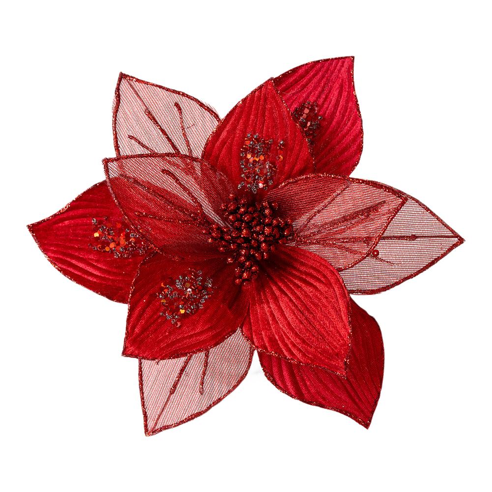 Christmas Flowers Decorations 25cm Vibrant Cloth Glitter Sequins Flowers For Christmas Tree Decorative Pendants Fake Flower червоний
Christmas Flowers Decorations 25cm Vibrant Cloth Glitter Sequins Flowers For Christmas Tree Decorative Pendants Fake Flower червоний