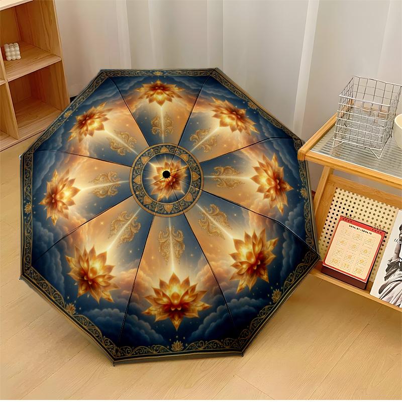 Floral Mandala Design 4 Theme Automatic Umbrella Compact 8-Rib Design Sturdy Construction Durable Umbrella Stylish Accessory
Floral Mandala Design 4 Theme Automatic Umbrella Compact 8-Rib Design Sturdy Construction Durable Umbrella Stylish Accessory