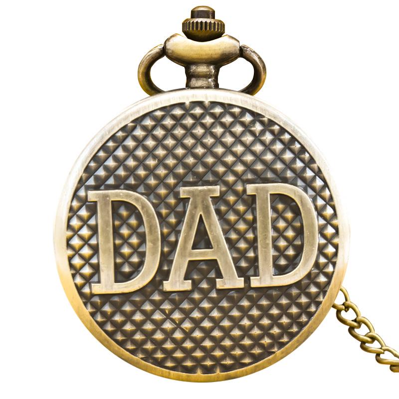 Retro Bronze Wall Clock Pendant Watch - DAD Pattern Fashion Chain Gift for Men and Women.
Retro Bronze Wall Clock Pendant Watch - DAD Pattern Fashion Chain Gift for Men and Women.