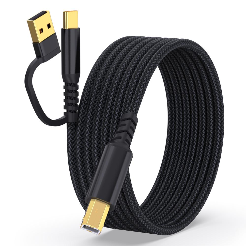 1m USB/Type-C to Square USB Type-B 2 in 1 Printer Cable Braided Printing Connection Cord Black
1m USB/Type-C to Square USB Type-B 2 in 1 Printer Cable Braided Printing Connection Cord Black