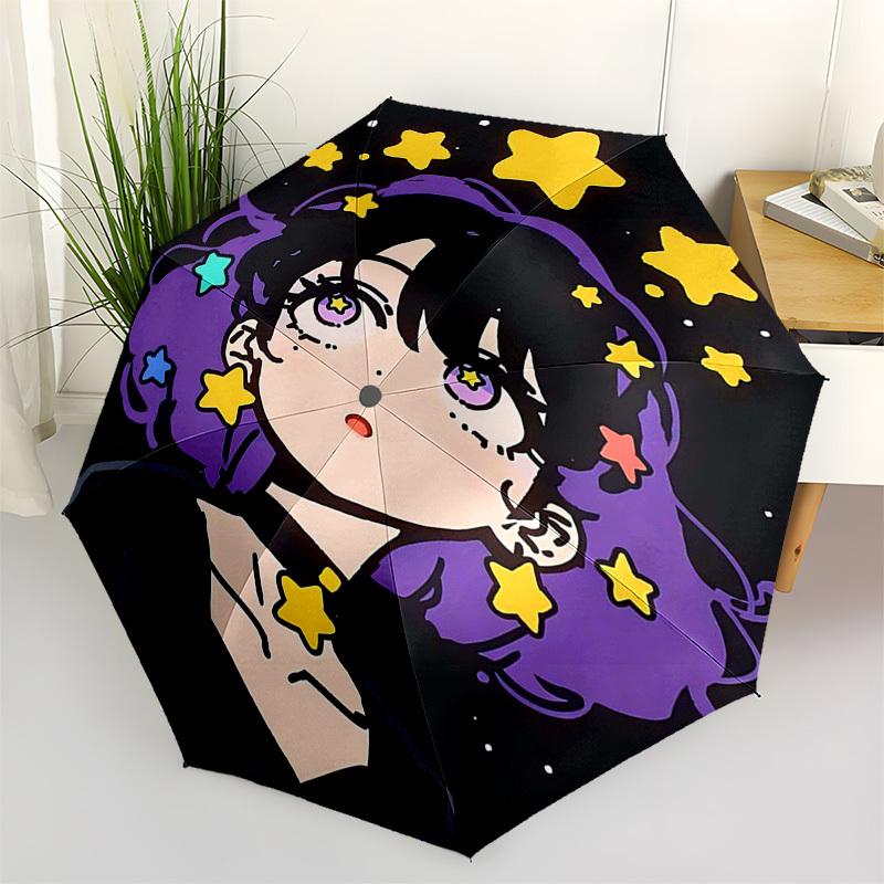 1pc Outdoor Umbrella with Cute Anime Girl Design - Automatic Opening/Closing, Portable Tri-Fold Design, 8-Rib Iron Frame, Perfect Gift for Fans,
1pc Outdoor Umbrella with Cute Anime Girl Design - Automatic Opening/Closing, Portable Tri-Fold Design, 8-Rib Iron Frame, Perfect Gift for Fans,