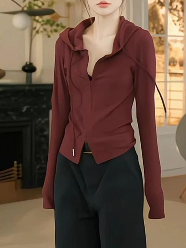 European Goods Stylish Hooded Double Zipper Cardigan Outwear Female 2025 Fall Waist-Tight Figure Flattering T-shirt Top XXL красный
European Goods Stylish Hooded Double Zipper Cardigan Outwear Female 2025 Fall Waist-Tight Figure Flattering T-shirt Top XXL красный