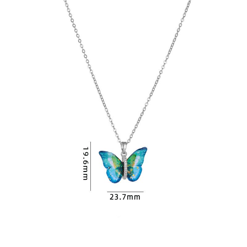 Trendy Colorful Resin Butterfly Pendant Necklaces Stainless Steel Chain Jewelry Gifts for Women Girls
Trendy Colorful Resin Butterfly Pendant Necklaces Stainless Steel Chain Jewelry Gifts for Women Girls