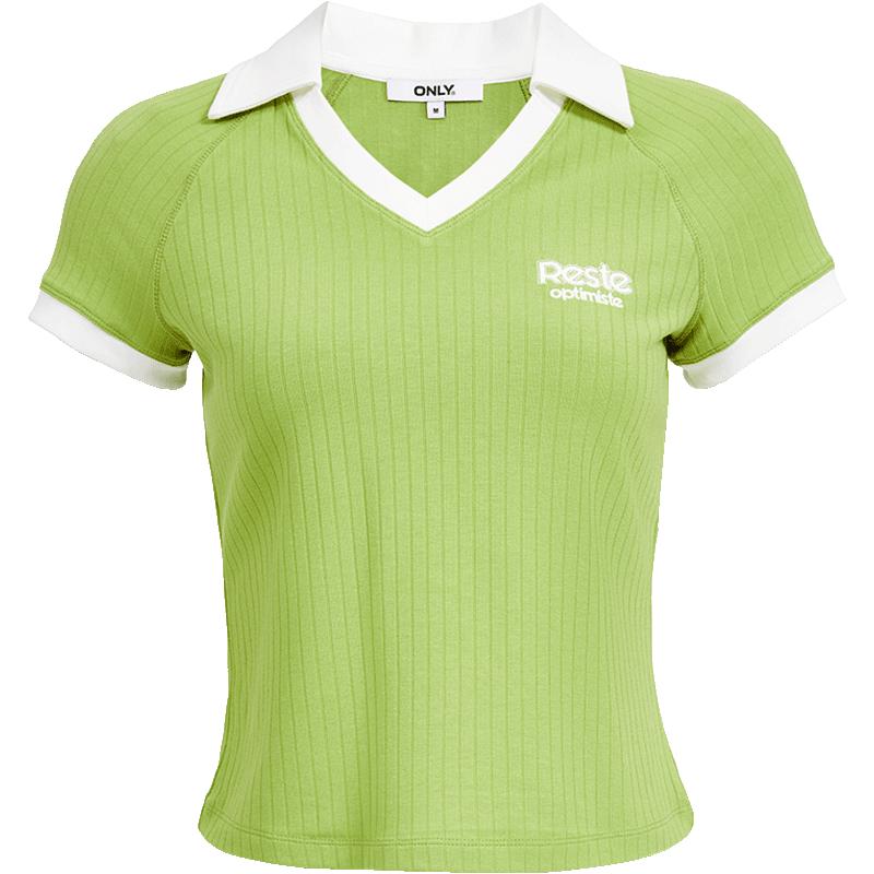 ONLY Women s Slim-Fit Color Block V-Neck Cropped T-Shirt S
ONLY Women s Slim-Fit Color Block V-Neck Cropped T-Shirt S