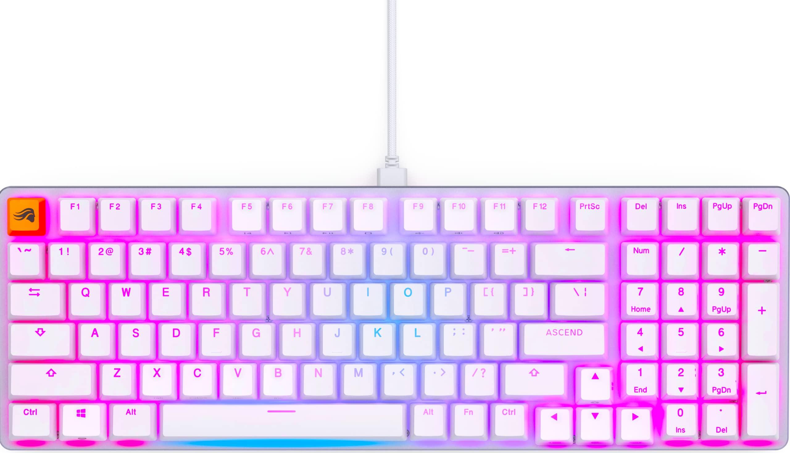 Glorious Gaming - White Keyboard - Hot-Swappable Mechanical Switches - Full Size Wired Keyboard - Low Profile - Cherry Mx Style - Double Shot Keycaps
Glorious Gaming - White Keyboard - Hot-Swappable Mechanical Switches - Full Size Wired Keyboard - Low Profile - Cherry Mx Style - Double Shot Keycaps