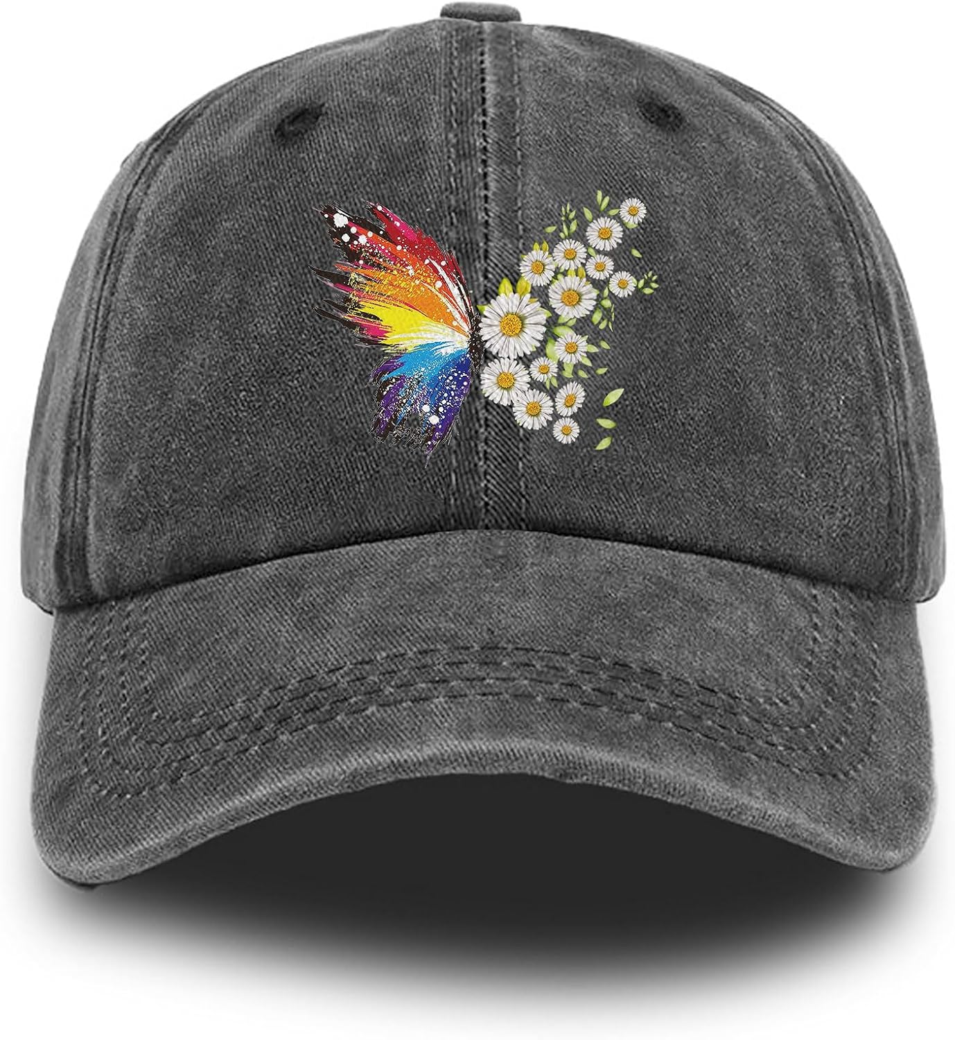 Butterfly Daisy Flower Print Washed Baseball Cap Distressed Adjustable Cotton Dad Hat Casual One Size
Butterfly Daisy Flower Print Washed Baseball Cap Distressed Adjustable Cotton Dad Hat Casual One Size