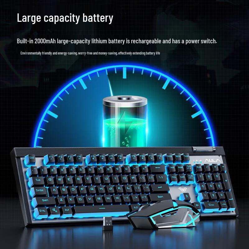 Бездротовий комплект клавіатури та миші AULA T610
Бездротовий комплект клавіатури та миші AULA T610