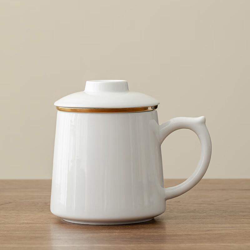Jingzao Mutton-fat Jade Gilded Ceramic Office Mug with Infuser
Jingzao Mutton-fat Jade Gilded Ceramic Office Mug with Infuser