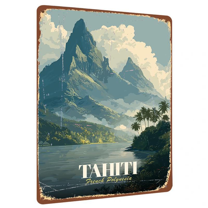 Tahiti French Polynesia Vintage Metal Wall Art Mountain Palm Tree Landscape Decor for Home Office 20x30cm(7.8x11.8inch)
Tahiti French Polynesia Vintage Metal Wall Art Mountain Palm Tree Landscape Decor for Home Office 20x30cm(7.8x11.8inch)