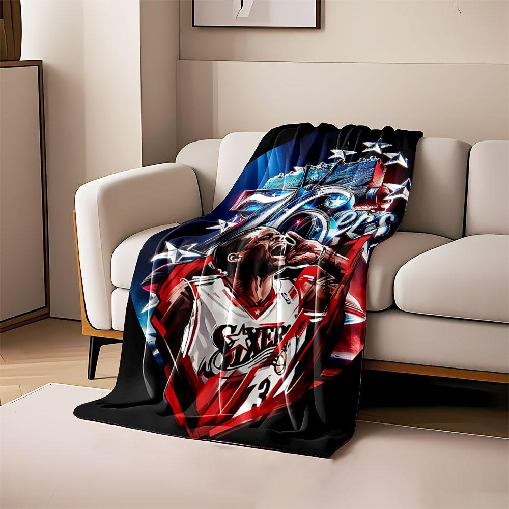 A dynamic basketball-themed design with stars and bold 76ers typography. for all seasons blanket lunch break throw gift 80cm x 120cm
A dynamic basketball-themed design with stars and bold 76ers typography. for all seasons blanket lunch break throw gift 80cm x 120cm