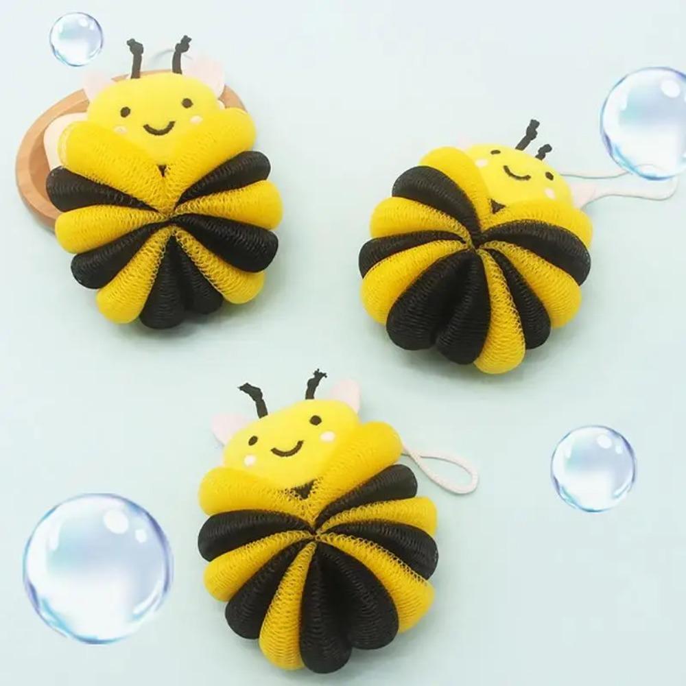 Сетчатый шарик для ванны с пчелой, мягкий мультяшный шарик для ванны с цветком, шарик из люфы, шарик для чистки, детский шарик для ванны