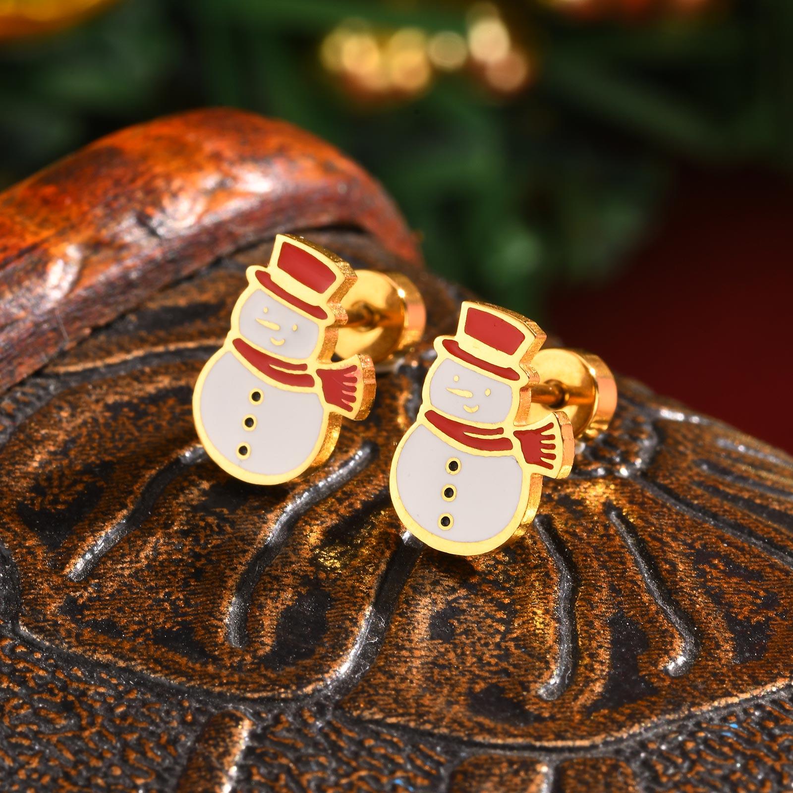 Fashion Stainless Steel Christmas Tree Stud Earrings Snowman Earring for Women Girls Simple Jewelry Christmas Gifts
Fashion Stainless Steel Christmas Tree Stud Earrings Snowman Earring for Women Girls Simple Jewelry Christmas Gifts