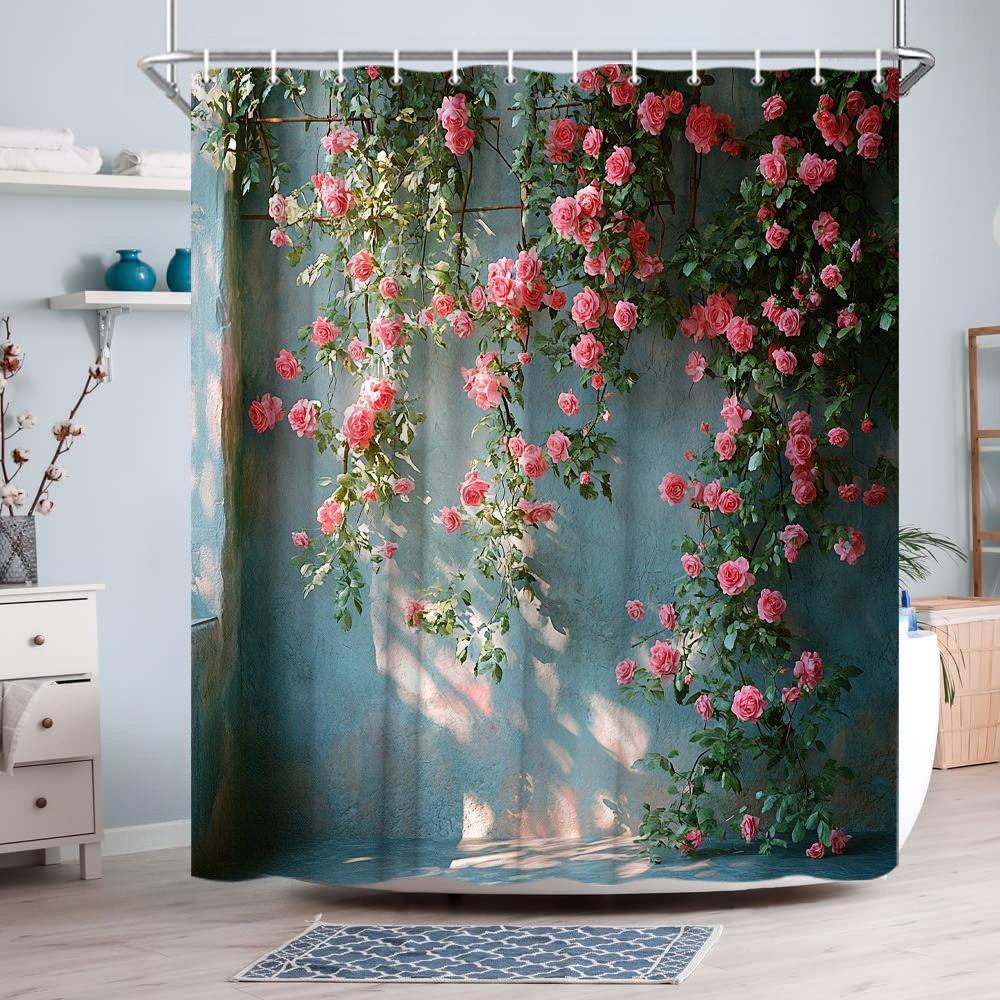 Pink Roses On Wall Waterproof Shower Curtain For Bathroom Decor, Nature-Inspired Design, Vibrant Colors, Unique Style W60H190(CM)-1 Pcs
Pink Roses On Wall Waterproof Shower Curtain For Bathroom Decor, Nature-Inspired Design, Vibrant Colors, Unique Style W60H190(CM)-1 Pcs