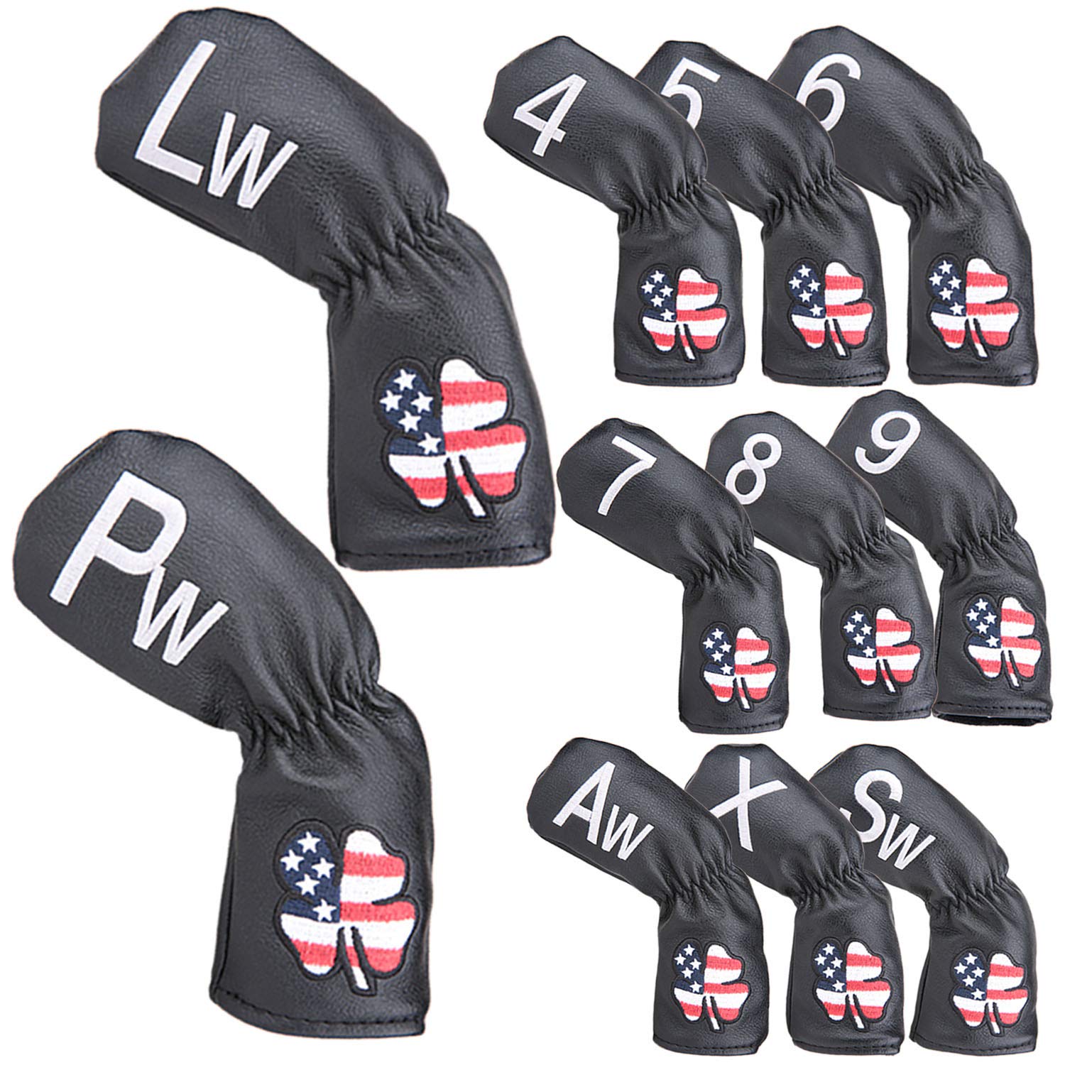 High quality PU leather iron cover clover USA flag 11 piece set waterproof AW PW SW X numbered black 11 4-9 (USA pieces)
High quality PU leather iron cover clover USA flag 11 piece set waterproof AW PW SW X numbered black 11 4-9 (USA pieces)