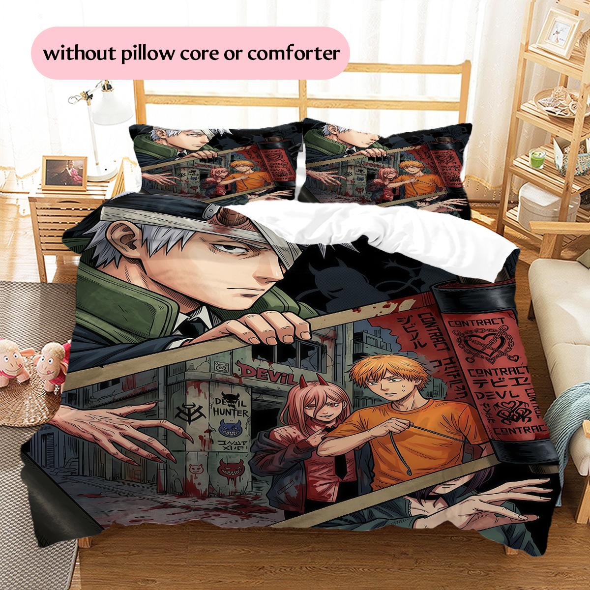 Chainsaw Man poster Pattern Bedding Quilt Set Home Decoration Gift (1 * duvet cover + 2 * pillowcase without core) 135x200cm
Chainsaw Man poster Pattern Bedding Quilt Set Home Decoration Gift (1 * duvet cover + 2 * pillowcase without core) 135x200cm