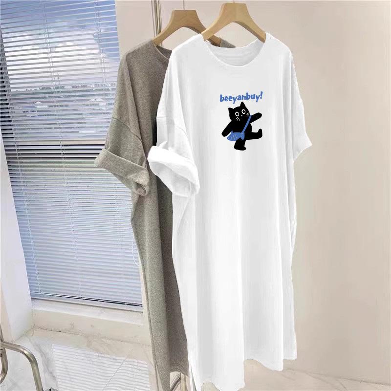 Корейское летнее мультяшное миди-платье-футболка с кошкой - Свободное, повседневное, длиной до колена, с коротким рукавом XL
Корейское летнее мультяшное миди-платье-футболка с кошкой - Свободное, повседневное, длиной до колена, с коротким рукавом XL