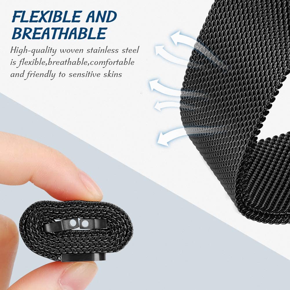 JLT Durable Magnetic Absorption Design Replacement Strap Milanese Smart Watch Band 20mm Watch Band Strap for Samsung Galaxy Watch 3 41mm,etc. Black
JLT Durable Magnetic Absorption Design Replacement Strap Milanese Smart Watch Band 20mm Watch Band Strap for Samsung Galaxy Watch 3 41mm,etc. Black