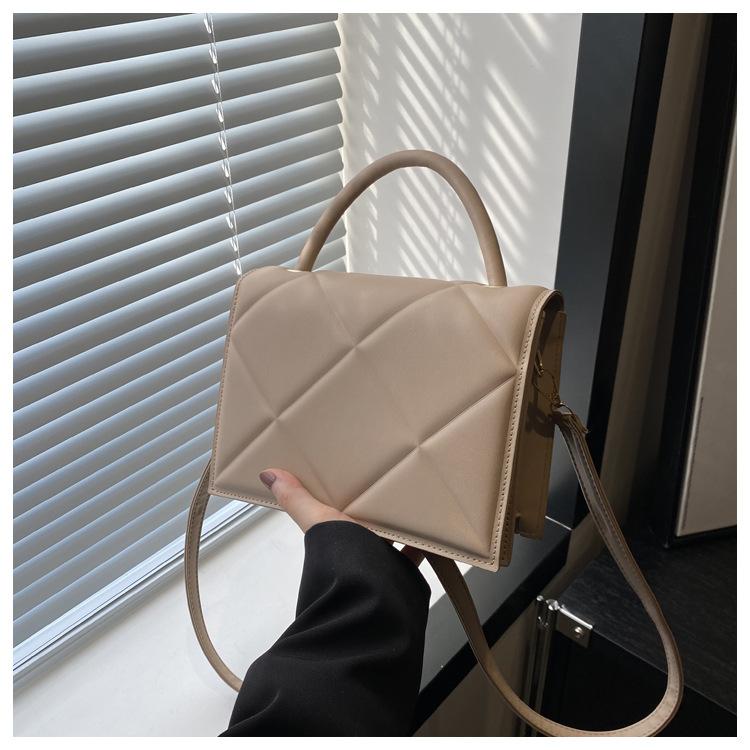 2024 летняя новая модная сумка женская простая сумка с бриллиантами большая вместимость однотонная сумка-мессенджер через плечо хаки