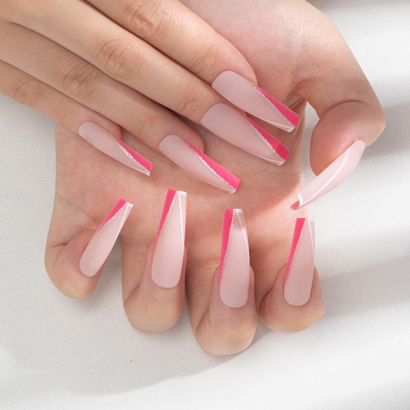European & American Style Long Trapezoid Press-On French Nails, 24-Pack - Removable Finished Nail Art. Glue Type
European & American Style Long Trapezoid Press-On French Nails, 24-Pack - Removable Finished Nail Art. Glue Type