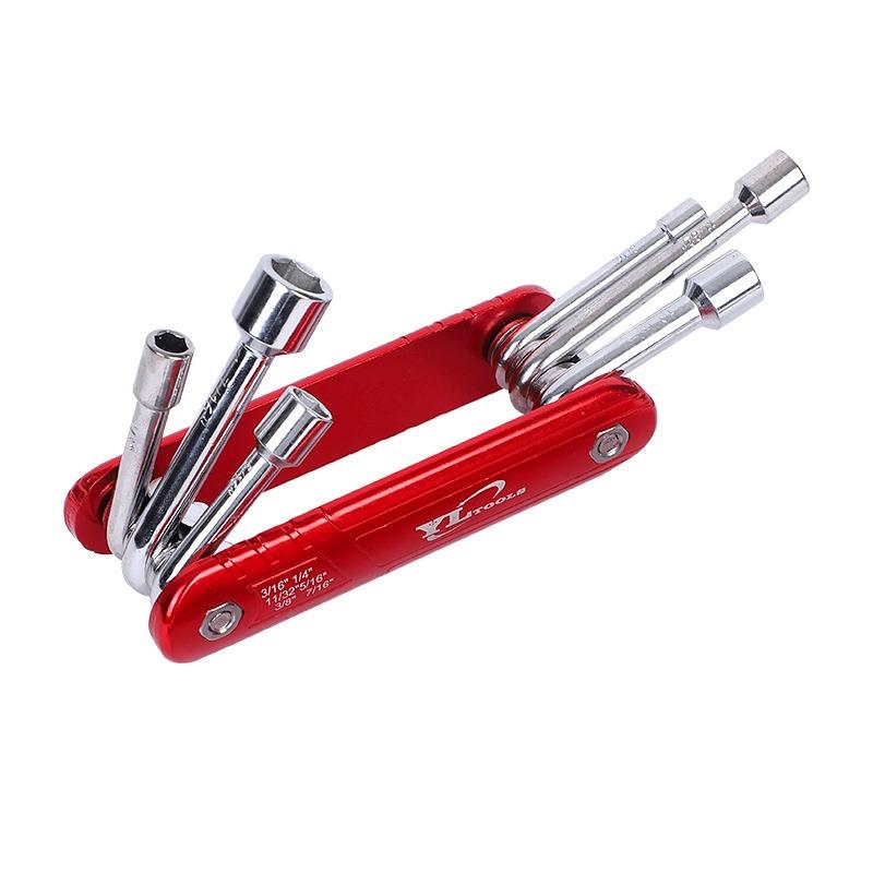Folding Socket Wrench Set - Metric & SAE Combination Kit - Universal Aluminum Handle with Hex & Bi-Hex Sockets Imperial
Folding Socket Wrench Set - Metric & SAE Combination Kit - Universal Aluminum Handle with Hex & Bi-Hex Sockets Imperial