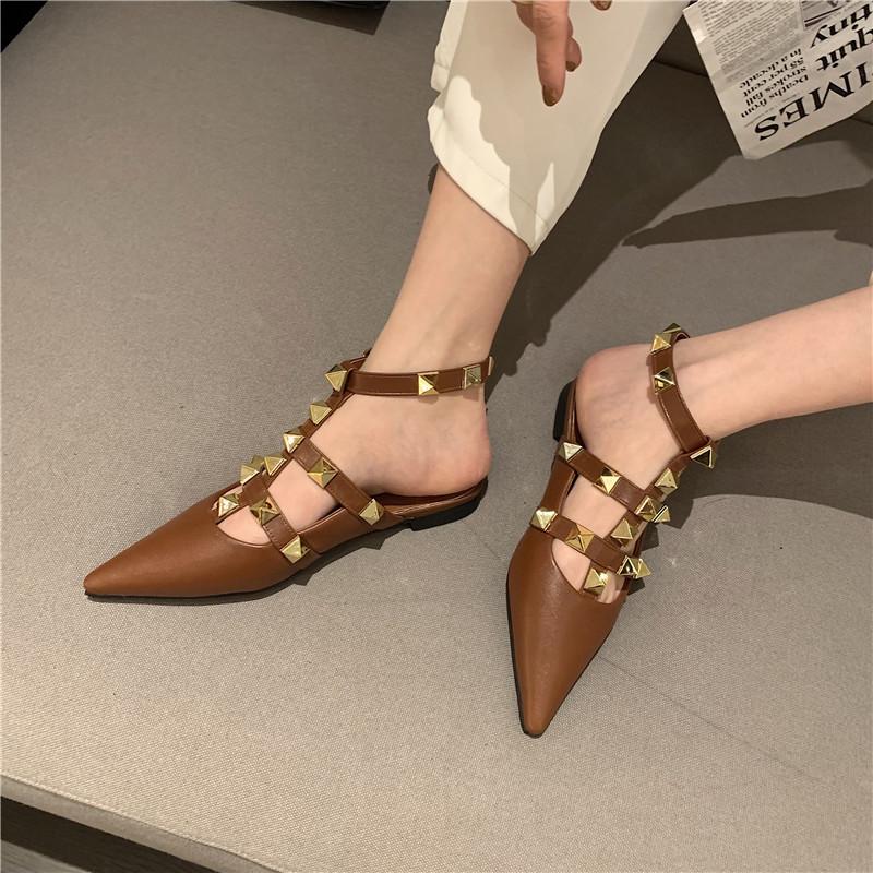 Весна новые остроносые туфли-лодочки с большими заклепками, с сумкой на носке, полусабо, женские, для улицы, модные сандалии, обувь, ива 39 коричневый
Весна новые остроносые туфли-лодочки с большими заклепками, с сумкой на носке, полусабо, женские, для улицы, модные сандалии, обувь, ива 39 коричневый