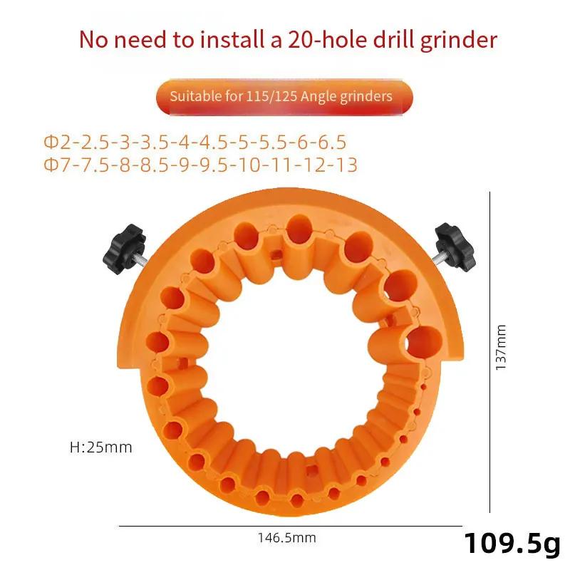 Anti-Stripping Angle Grinder Drill Bit Sharpener 2-13mm 20 Holes with Metal Thread Inserts Fit 115/125 Grinders Renew Old Bits
Anti-Stripping Angle Grinder Drill Bit Sharpener 2-13mm 20 Holes with Metal Thread Inserts Fit 115/125 Grinders Renew Old Bits